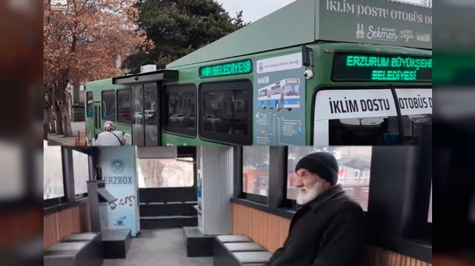 Büyükşehir’den İklim Dostu Otobüs Durağı