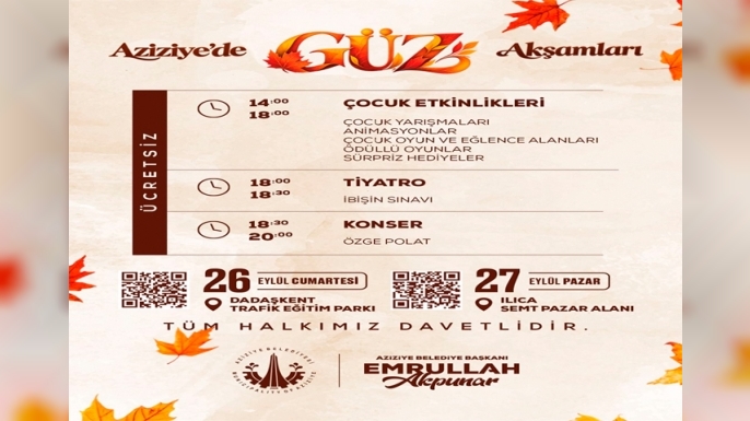 Aziziye’de “Güz Akşamları” başlıyor